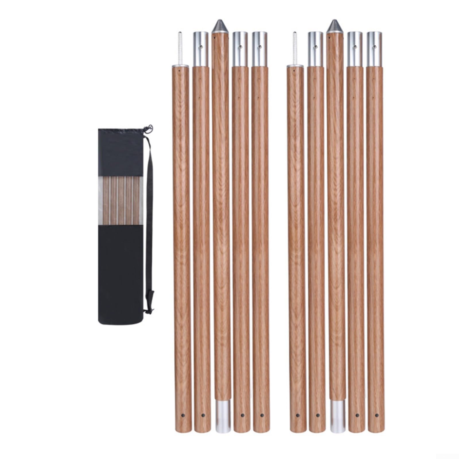 Verstellbare Planenstangen, leichte Zeltstützen aus Aluminiumlegierung mit rutschfester Unterseite für Camping, Strand, 2 (braun)