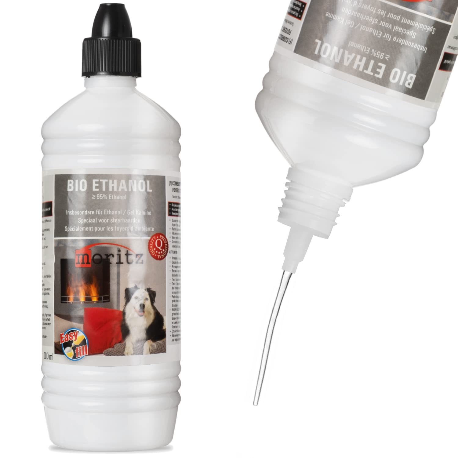 Moritz Bioetanolo 6 x 1000 ml, bioetanolo liquido per etanolo, camino, camino, camino, camino da tavolo, stufa da esterno