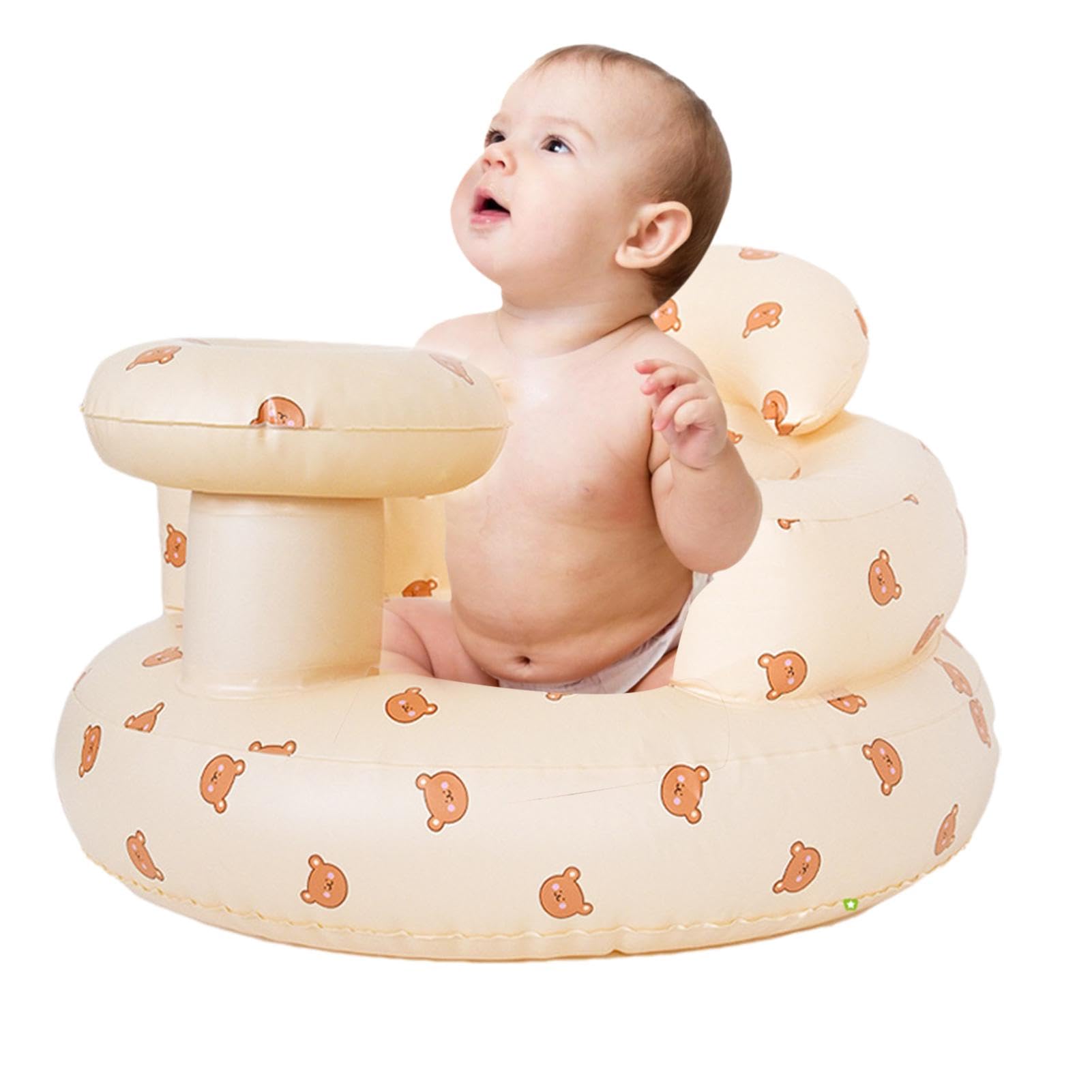 Gdiojnfg Inflatable Baby Seat, Baby Beach Chair, Inflatable Baby Chair, Inflatable Chair Baby, Seat for Babies 3-36 Months, Built-in Air Pump, Baby Back Support Sofa, Support Seat Chair