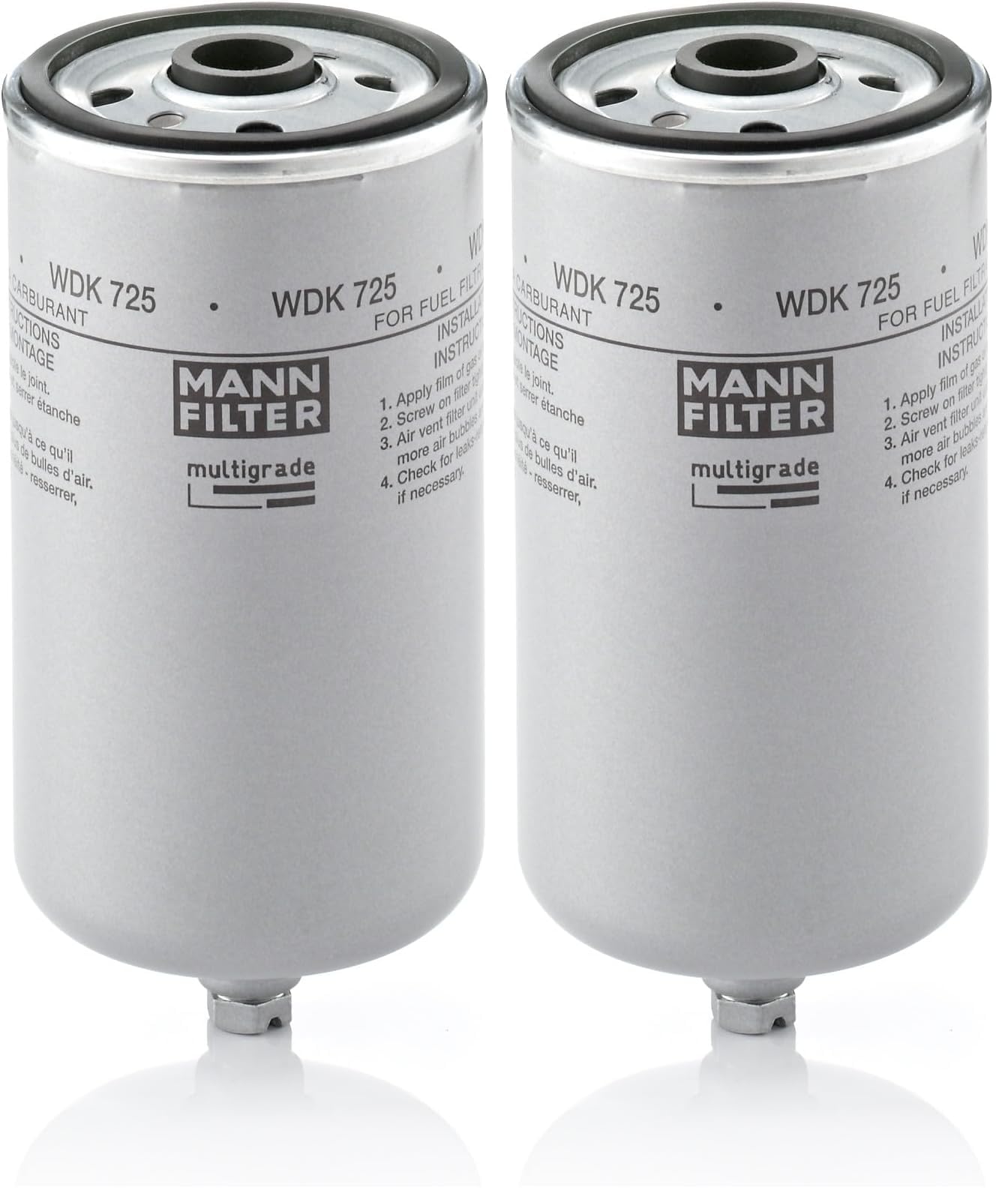 MANN-FILTER WDK 725 Filtre à carburant - pour Poids-lourds + Autobus (Lot de 2)