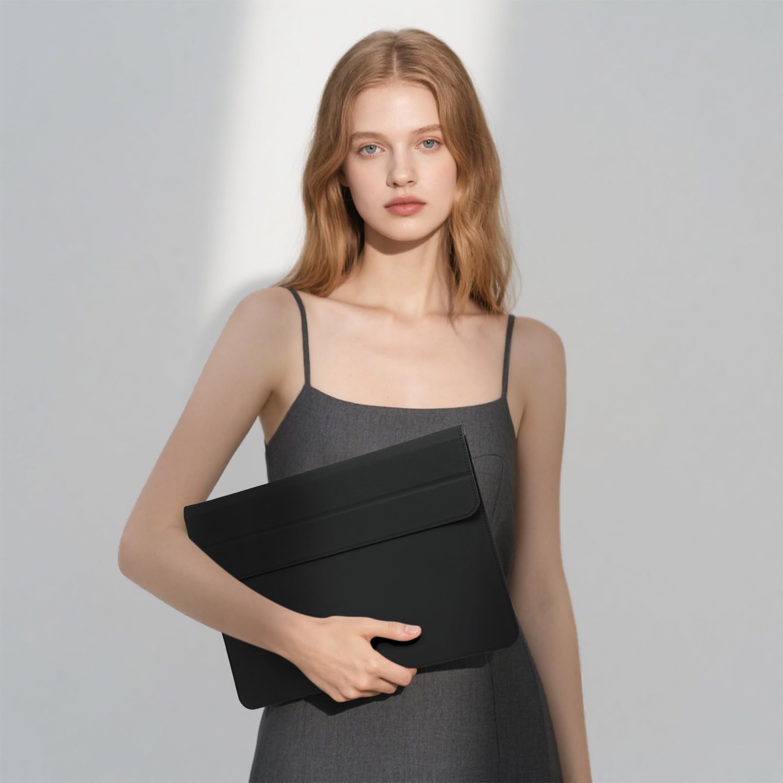 HYZUO 13 Inch Laptop Sleeve Case with Stand for 2025-2018 MacBook Air 13 M4 M3 M2 M1, 2025-2016 MacBook Pro 13 M2 M1, 13" iPad Pro/Air, Surface Pro 11/10/9, XPS 13, with Pouch, Black