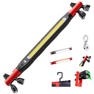Rechargeable Magnetic LED Work Light Bar - Under Hood Light for Auto Repair, Garage & Detailing, Cordless Portable Trouble Light with Strong Magnet & Hanging Hook - Amazon product rated Grade A