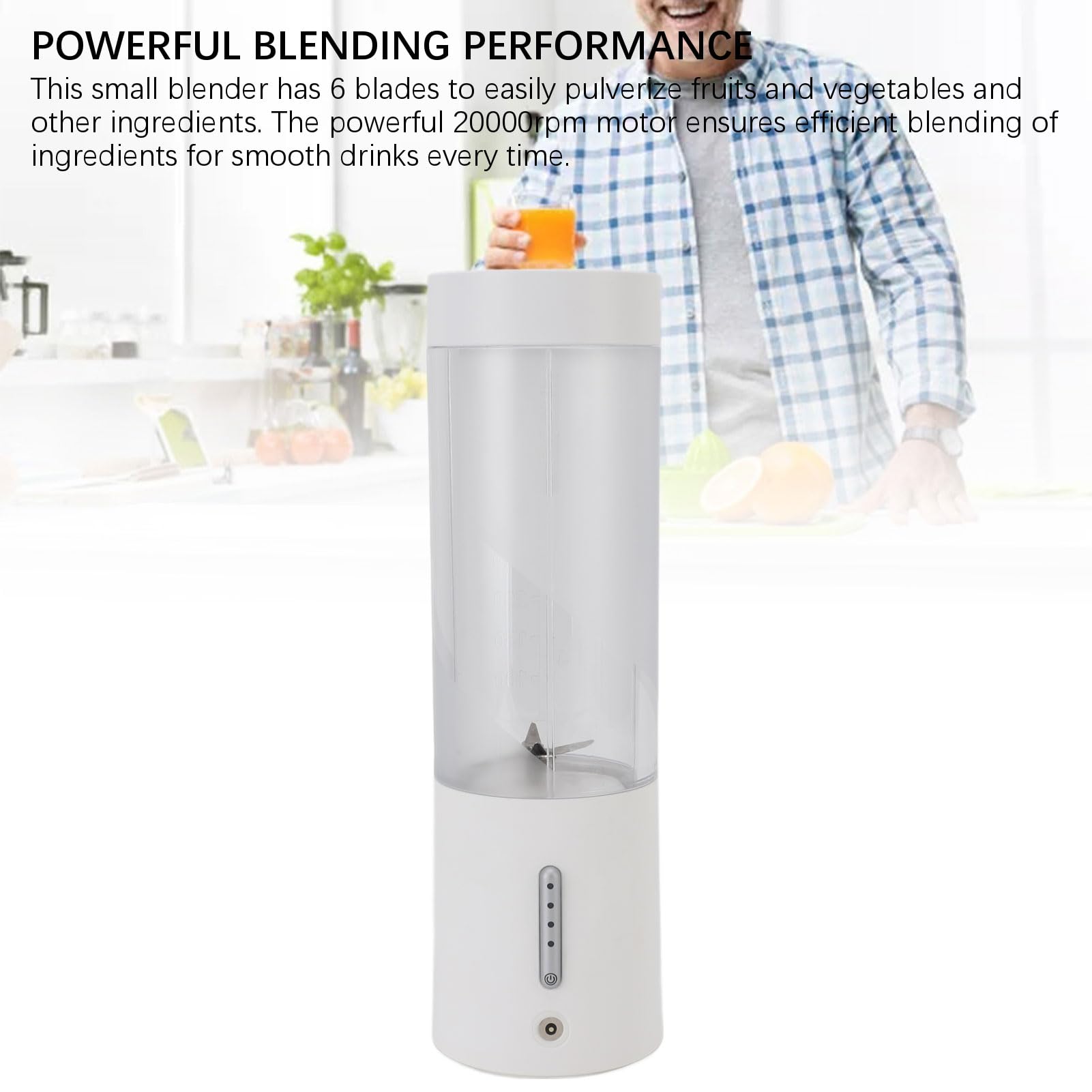 Pssopp Batidora Portátil, Mini Exprimidor Eléctrico Recargable por USB, 450 Ml, PC ABS con Batería de 4000 MAh, Batidora Fácil de Limpiar para Cocina, Oficina, Viajes