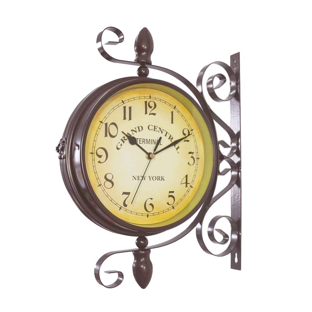 Buy Homello Vintage Double Sided Wall Clock Iron Metal Silent Quiet