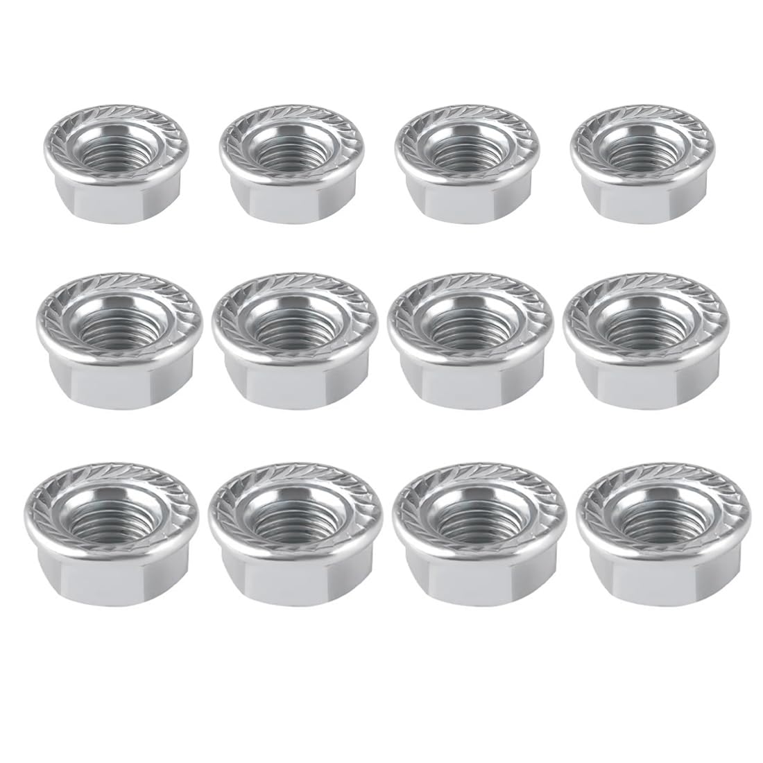 écrous De Roue De Vélo 12 Pièces Ecrou D'essieu De Vélo - Bride M8-M9.5-M10 - Ecrou à Embase - Accessoires Pour Avant Et Arrière VTT Essieu De Roue - Comprend 12 Joints
