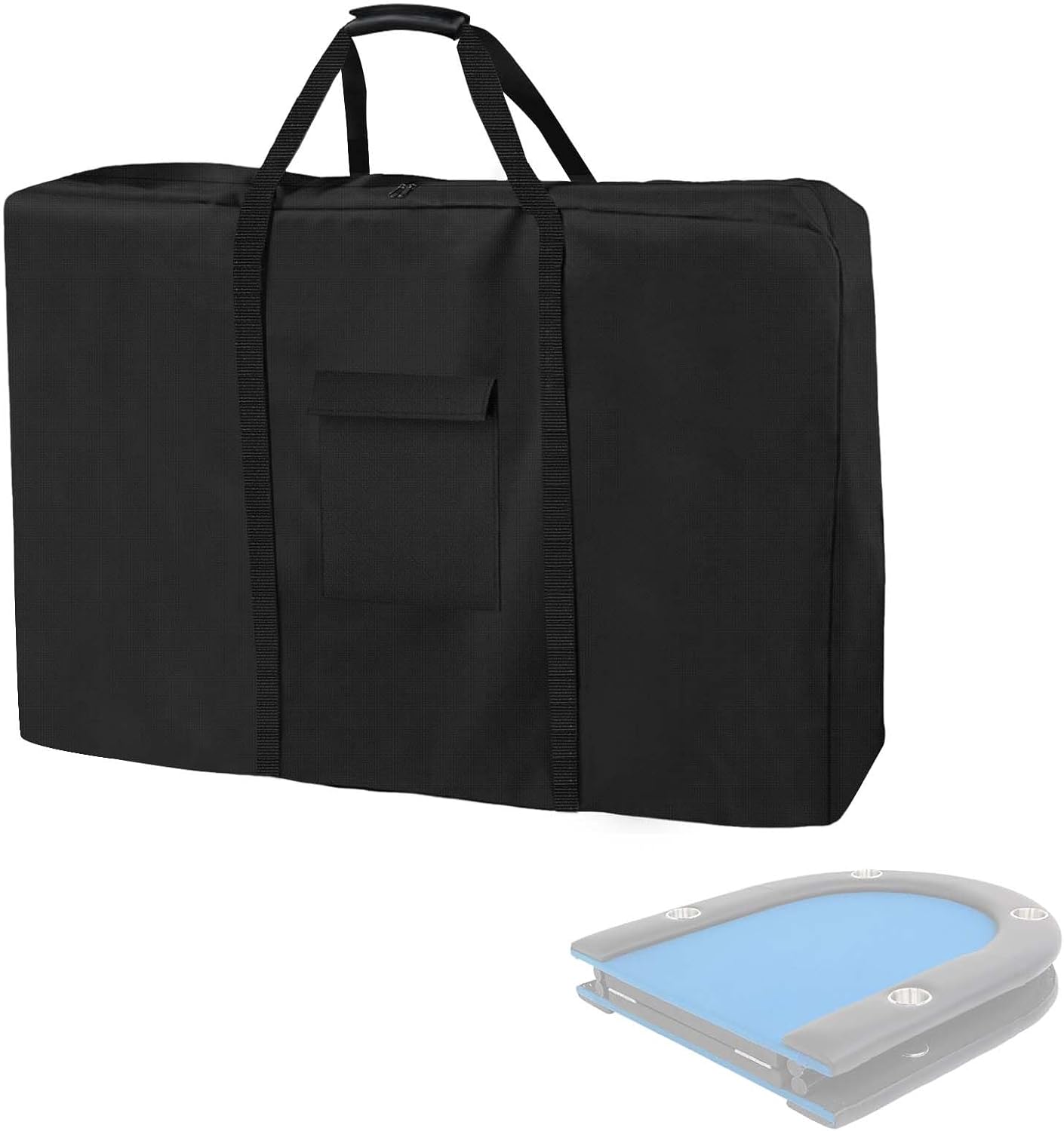 Folding Poker Table Bag for 84" Oval Poker Table 600D Waterproof Storage Cover with Large Capacity for Folding Picnic Bench Storage Black