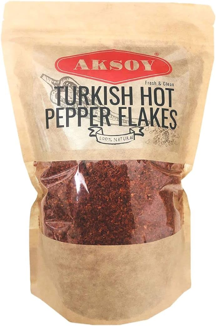 Aksoy Premium Quality Turkish Hot Red Pepper Flakes 200GR | Flakes Size 3-4mm | Rich in Flavor & Heat | Perfect for Cooking, Seasoning & Spicing Up Dishes (Packaging may vary)
