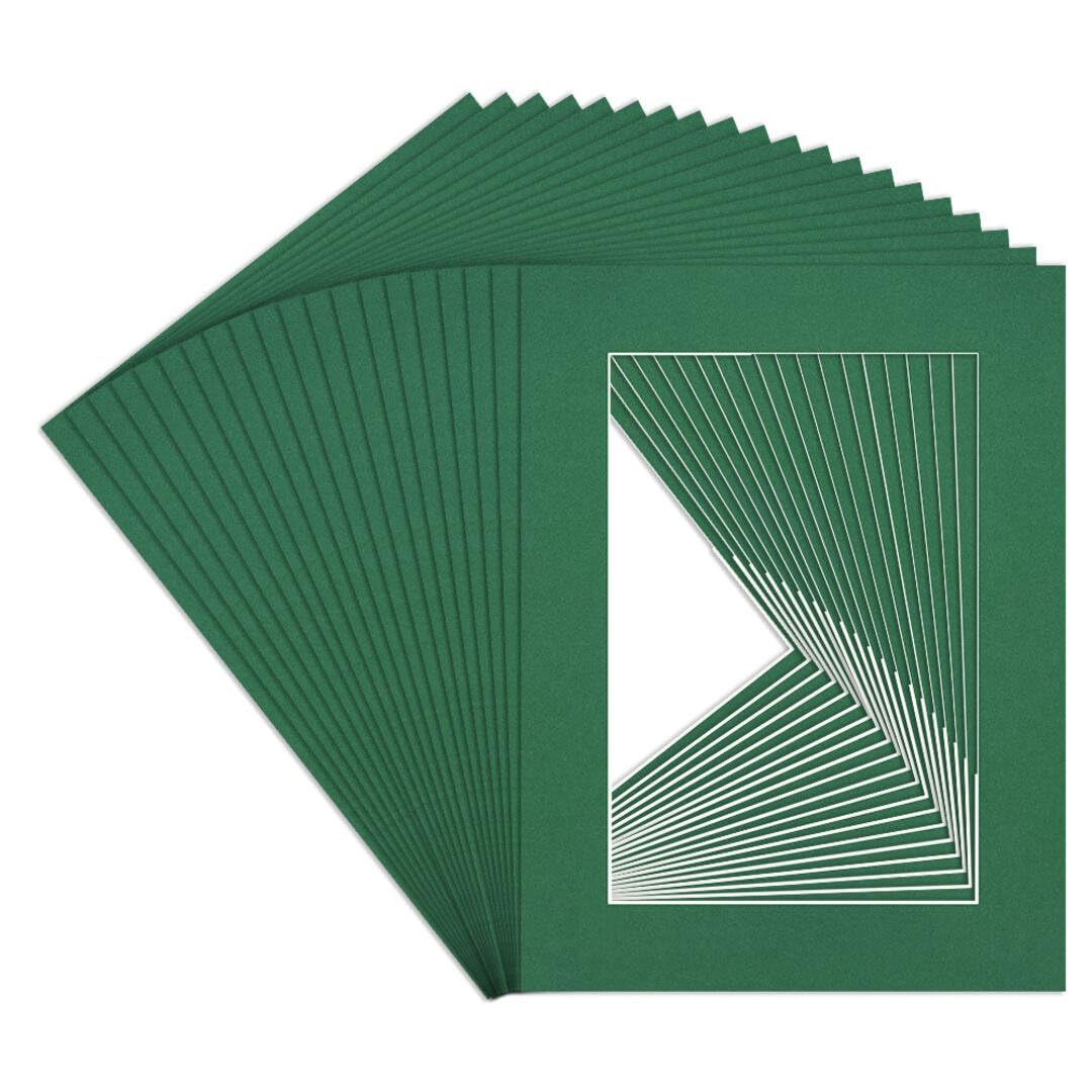 Procut Global 16x12" Emerald Picture Mounts to Fit 12x8" Aperture - Precision Cut Cardboard Photo Mount - Ideal for Frames, Prints, Artwork & Certificates - Sizes & Colours Available - 20 Pack — image 1