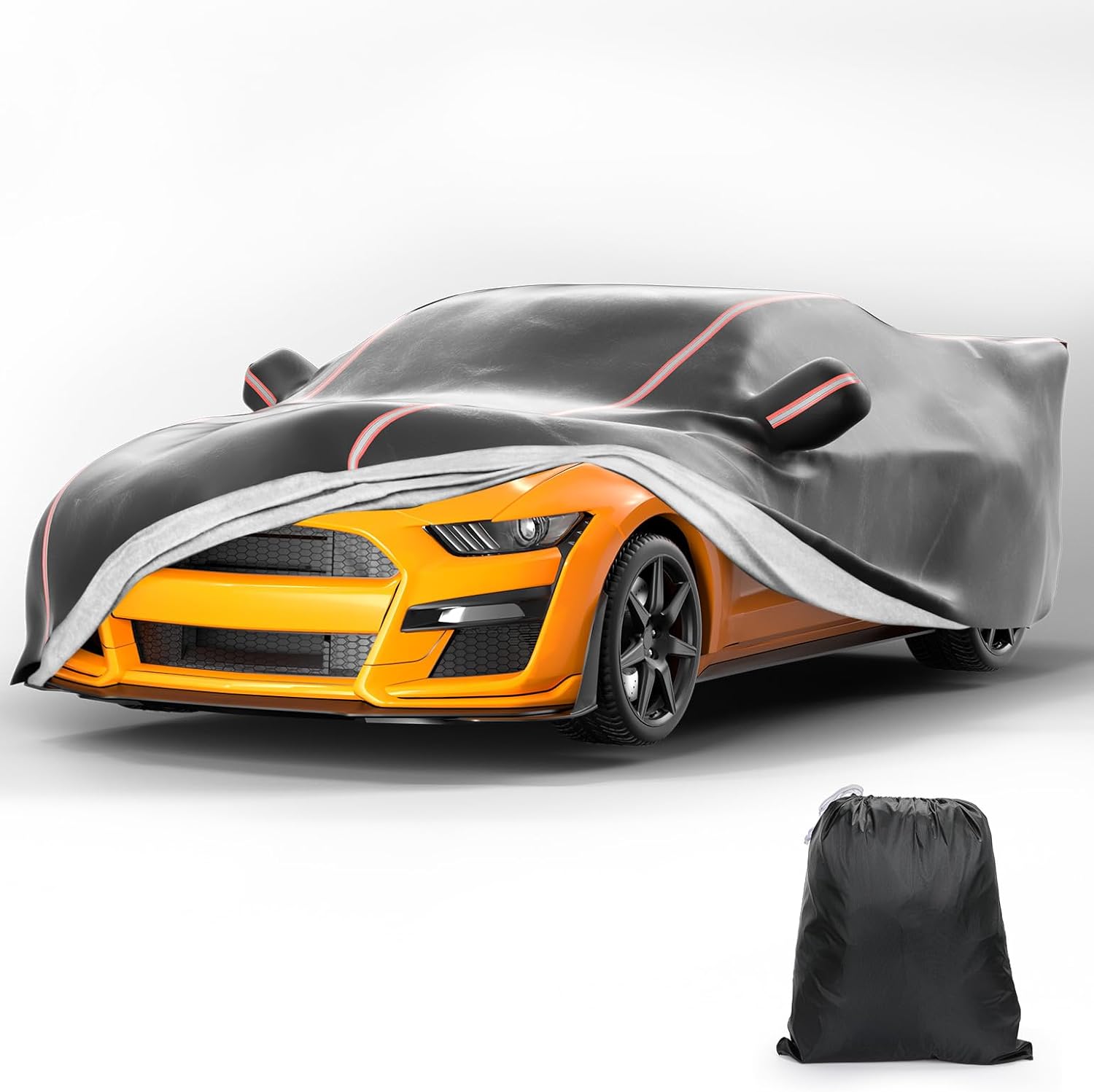 JOYTUTUS Car Cover Compatible with 1994-2026 Mustang GT Shelby Cobra 2010-2026 Camaro SS RS, Soft Cotton Inner Protect Car Paint Heavy Duty Waterproof Outdoor Indoor Car Cover Cover