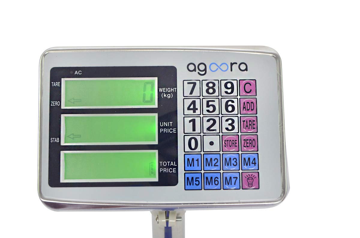 Báscula Industrial 150kg/20g, Pantalla LCD Digital, Gran Plataforma De Acero Inoxidable De 30x40cm, Balanza Industrial De Paquetes Postales Para Pesaje En Oficina De Correos, Almacén, Ma