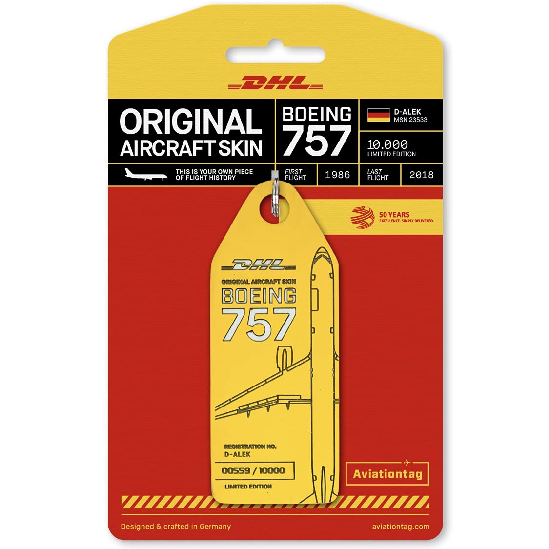 Amazon.co.jp: AVIATIONTAG B757 D-ALEK Yellow (DHL
