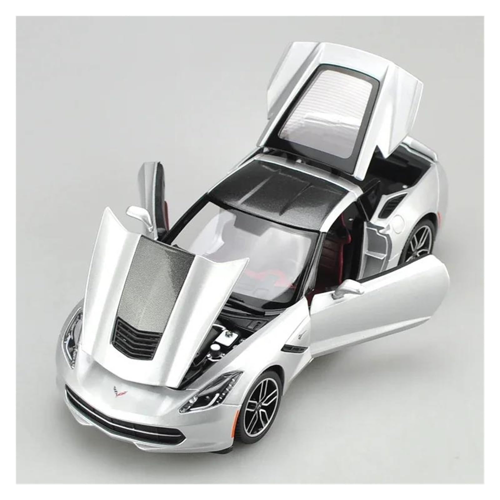 Metallo Scala Replica 1 18 Chevy Corvette C7-z51 Modello auto sportiva statica lega pressofusa collezione decorazioni per la casa Hobby Veicoli Giochi Set