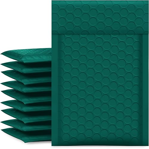 UCGOU Bubble Mailers 4x8 Inch Green 50 Pack Poly Padded Envelopes Small Business Mailing Packages Opaque Self Seal Adhesive Waterproof Boutique Shipping Bags