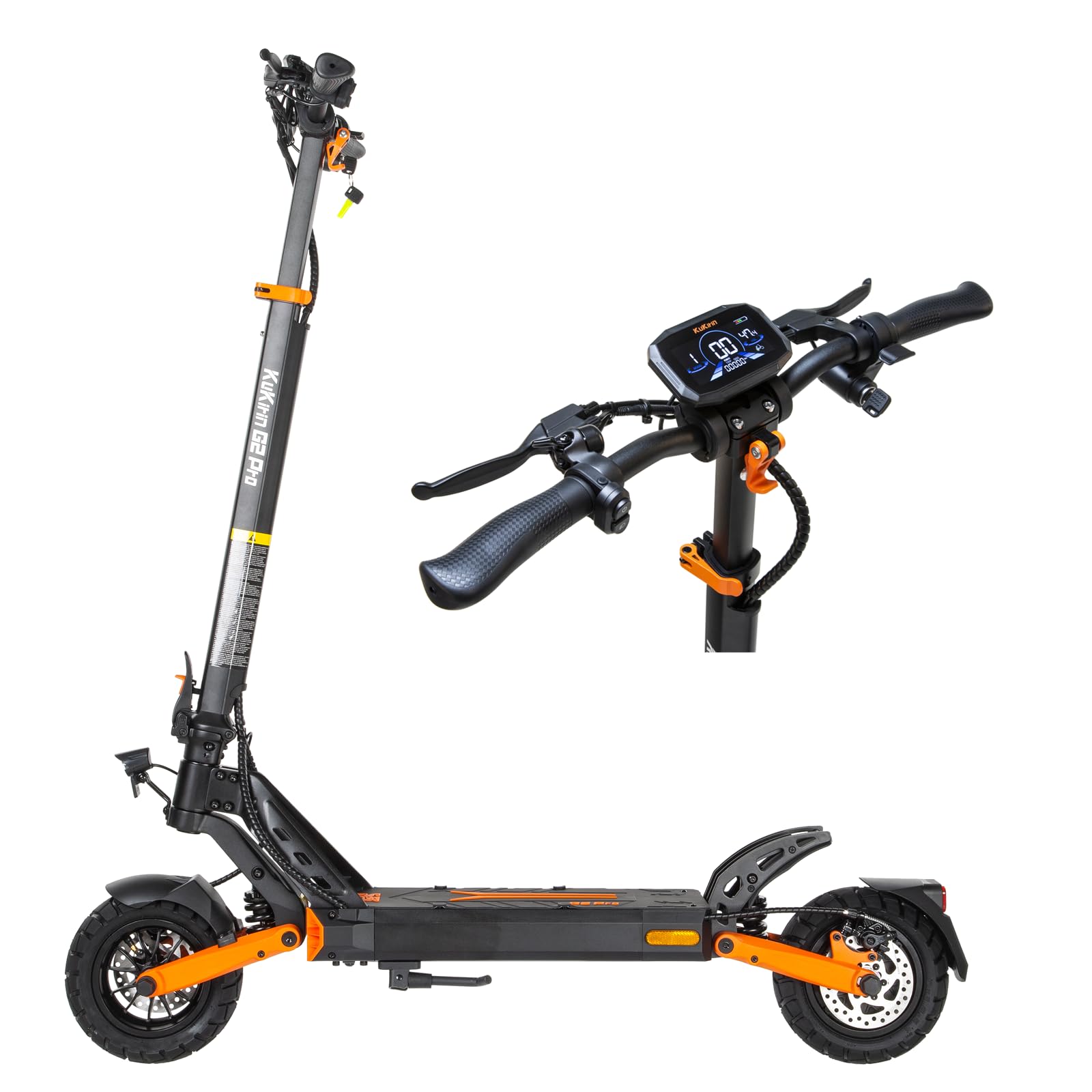 KuKirin E Scooter mit Straßenzulassung ABE, E-Scooter klappbar für Erwachsene und Pendler, 9 Zoll Vakuumreifen, bis 65 km Reichweite, IP54, Federung, LCD Display, Elektroscooter bis 120 kg, G2 P
