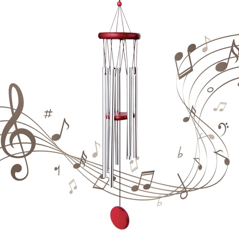 MeeDoo 30 Inches Wind Chimes Outdoor Large Deep Tone Garden Music Memorial Wind Chime with 8 Hollow Aluminum Metal Tubes for Patio Yard Lawn Porch Balcony Decor - Perfect Memorial Gift