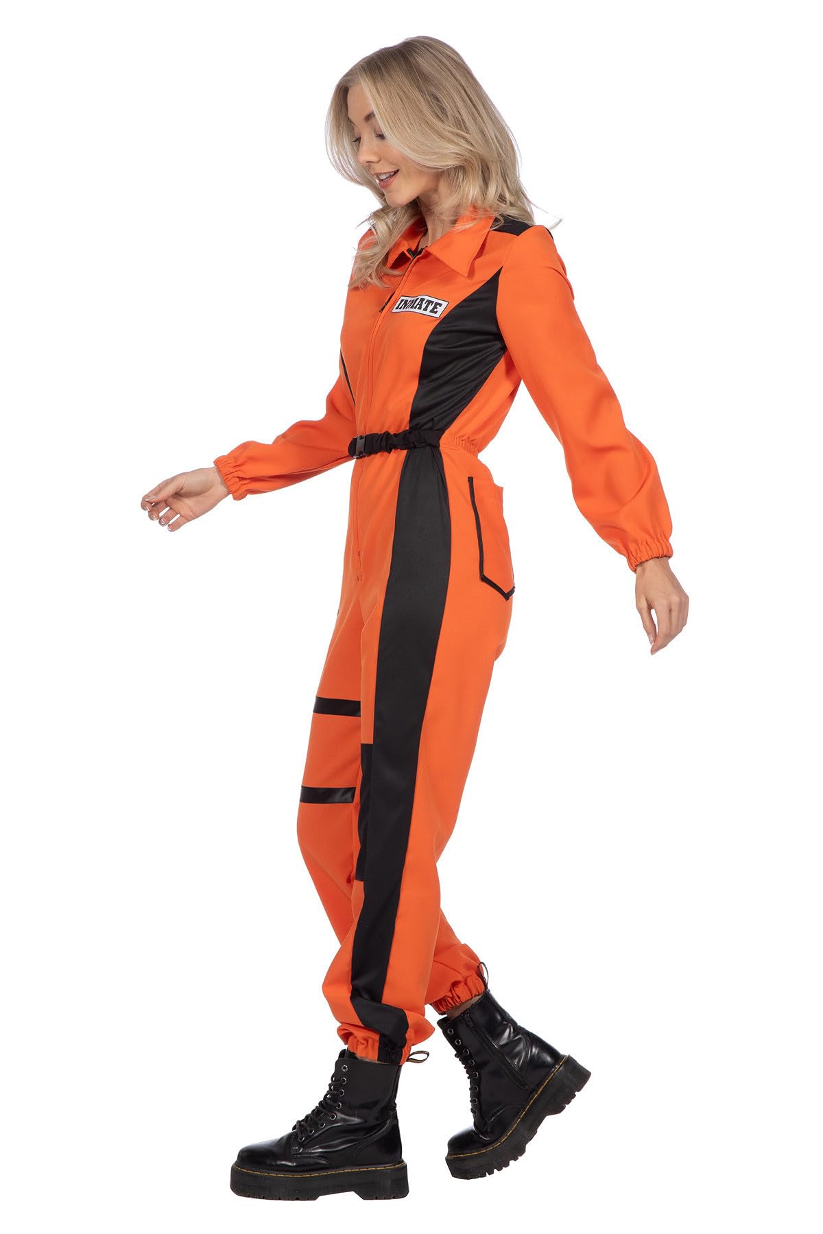 WILBERS & WILBERS 4702 Prison Jumpsuit for Women Onesie, Orange, Costume Prisoner for Carnival Theme Party - Image 2