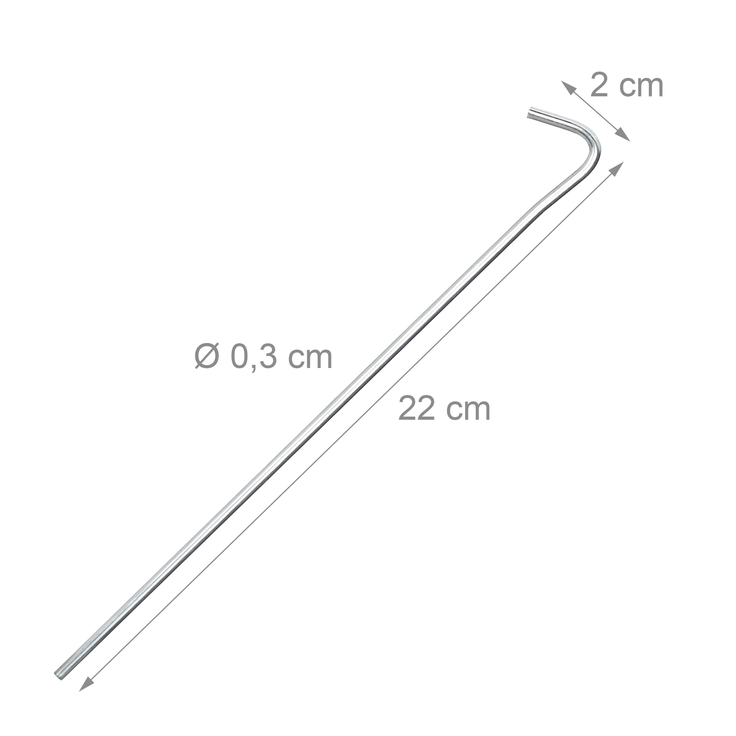 Relaxdays Śledzie do namiotu, zestaw 25 sztuk, śledzie do namiotu, na kemping itp., miękkie i średnie podłoże, stal, 22 cm, srebrne
