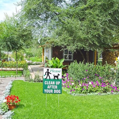 Señales de advertencia para perros que evitan descuidos en su césped y jardín exterior 7
