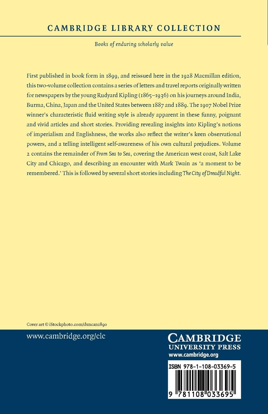 From Sea to Sea and Other Sketches 2 Volume Paperback Set: From Sea to Sea and Other Sketches - Volume 2 (Cambridge Library Collection - Literary Studies) [Idioma Inglés]
