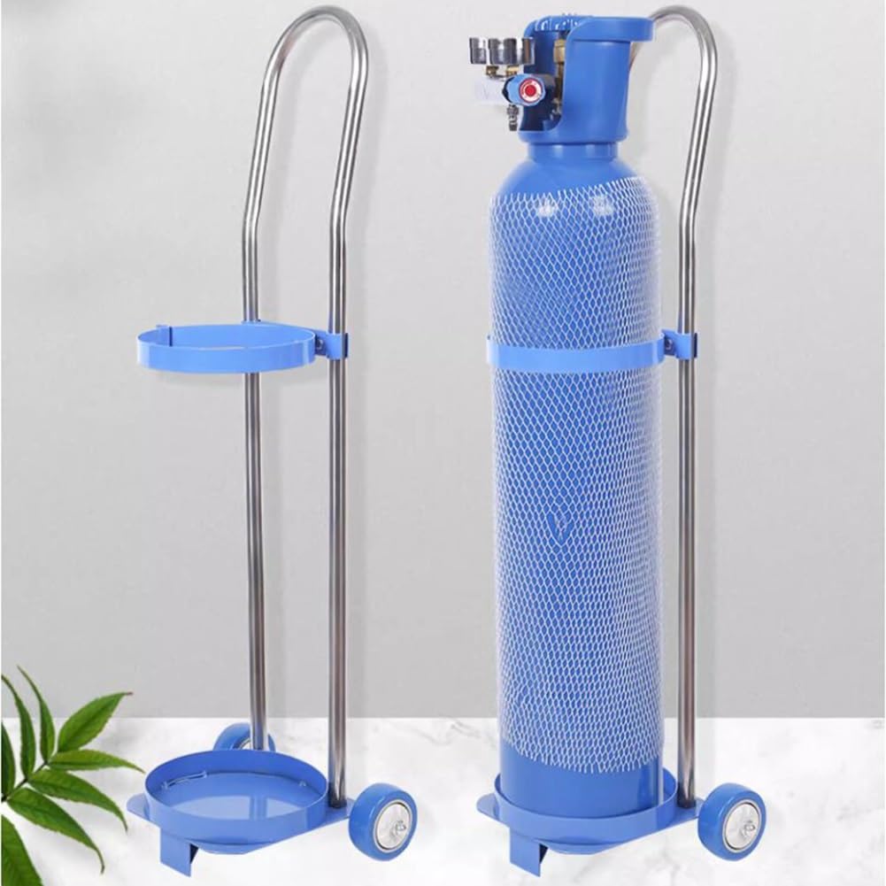 Carretto del cilindro dell'ossigeno dell'acciaio inossidabile, supporto portatile del serbatoio di rotolamento con le ruote per uso domestico medico