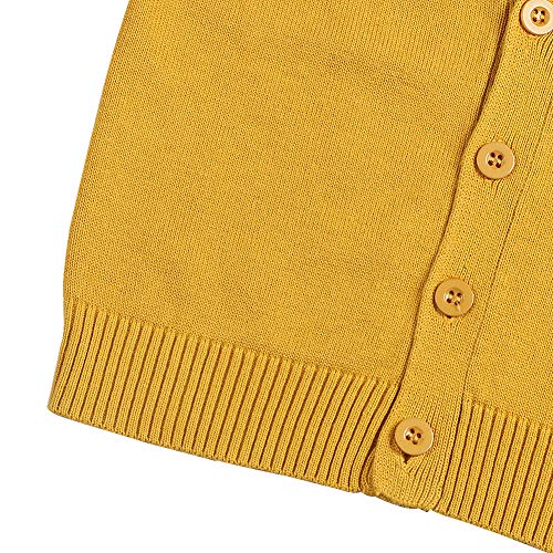 Casaco de moletom com botão e gola V para bebês meninos e meninas de tricô da Little Kid 1-7t, Cinza