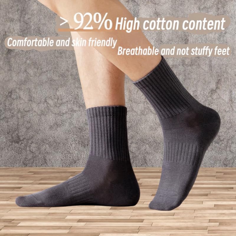 Unisex Ultra-Soft Cotton Crew Socks 7-Pairs Pack – Breathable Athletic Casual Socks for Workout & Everyday, Non-Slip Cushioned Mid Calf Multi-Color Pack (Fits Men 8-10/Women 6-12)"4
