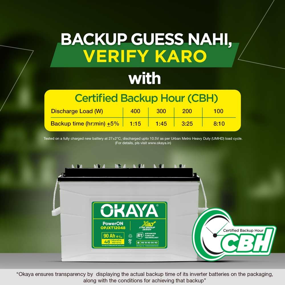 OKAYA OPJXT12048 90Ah Inverter Battery thumbnail 5