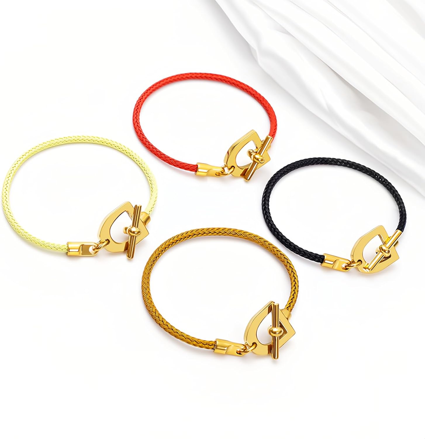 Bracelets Fashion for Men Women Cuff Bracelet, Charm Bracelet Titanium Steel 18K Gold Plated Bracelet Love Wire Rope Bracelets, Women's Gift Jewelry - Image 4