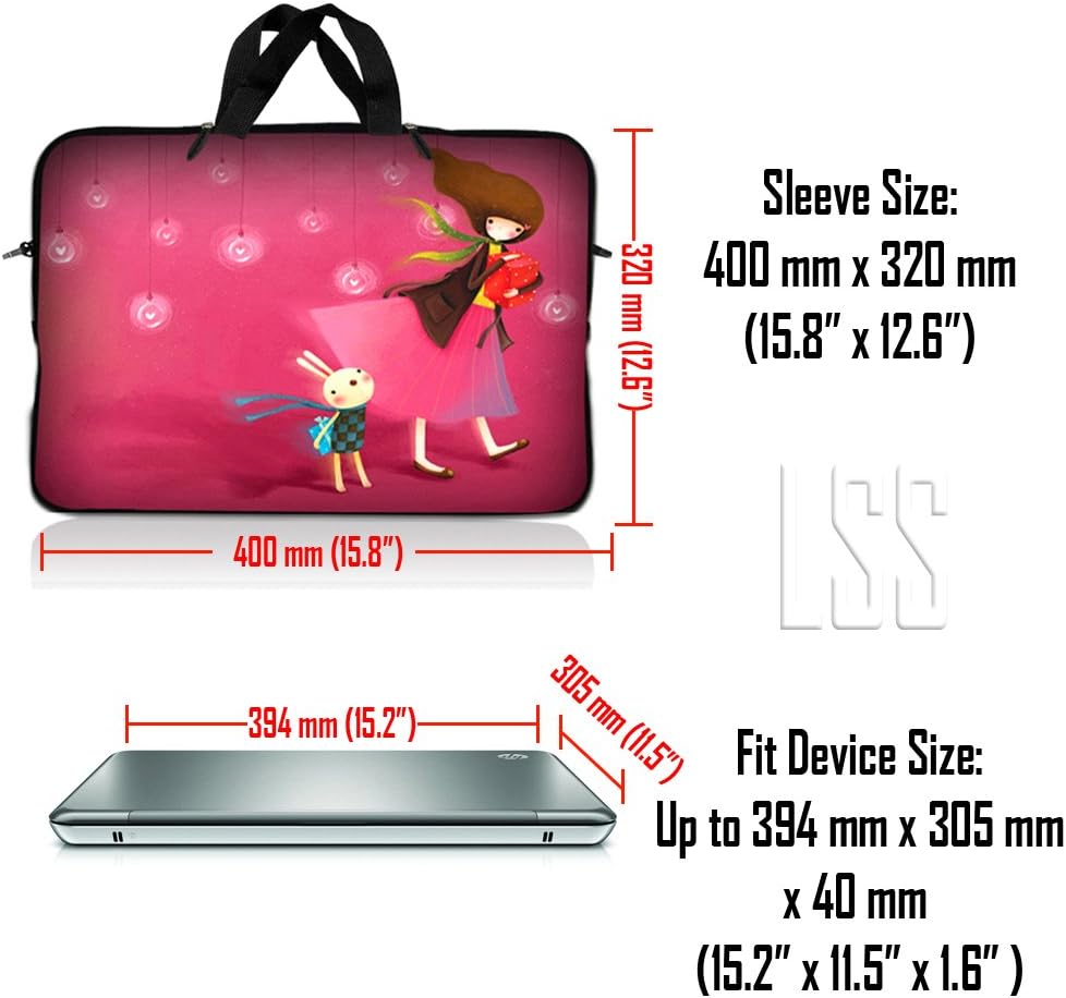 LSS 15 15.6 inches Laptop Messenger Crossbody Bag with Matching Laptop Skin Sticker & Mouse Pad Combo | Carrying Case for 14" 15" 15.6" or Smaller Size Notebook - Blue Dragon