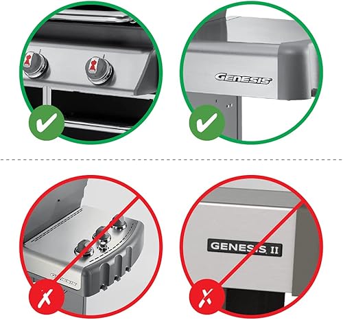 Miniatura 5 de Weber - Barras aromatizantes de repuesto, de 17.5 pulgadas, de acero inoxidable, para parrillas de gas Genesis Serie 300 (panel de control montado