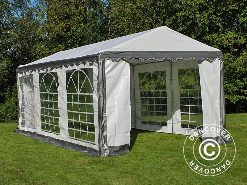 Dancover Partyzelt Pavillon Festzelt Plus 3x6m PE, Grau/Weiß Baumarkt