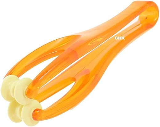 GHK H56 Manual Acupressure Dual Roller Finger Massage Stick Plastic Manual Massager Orange