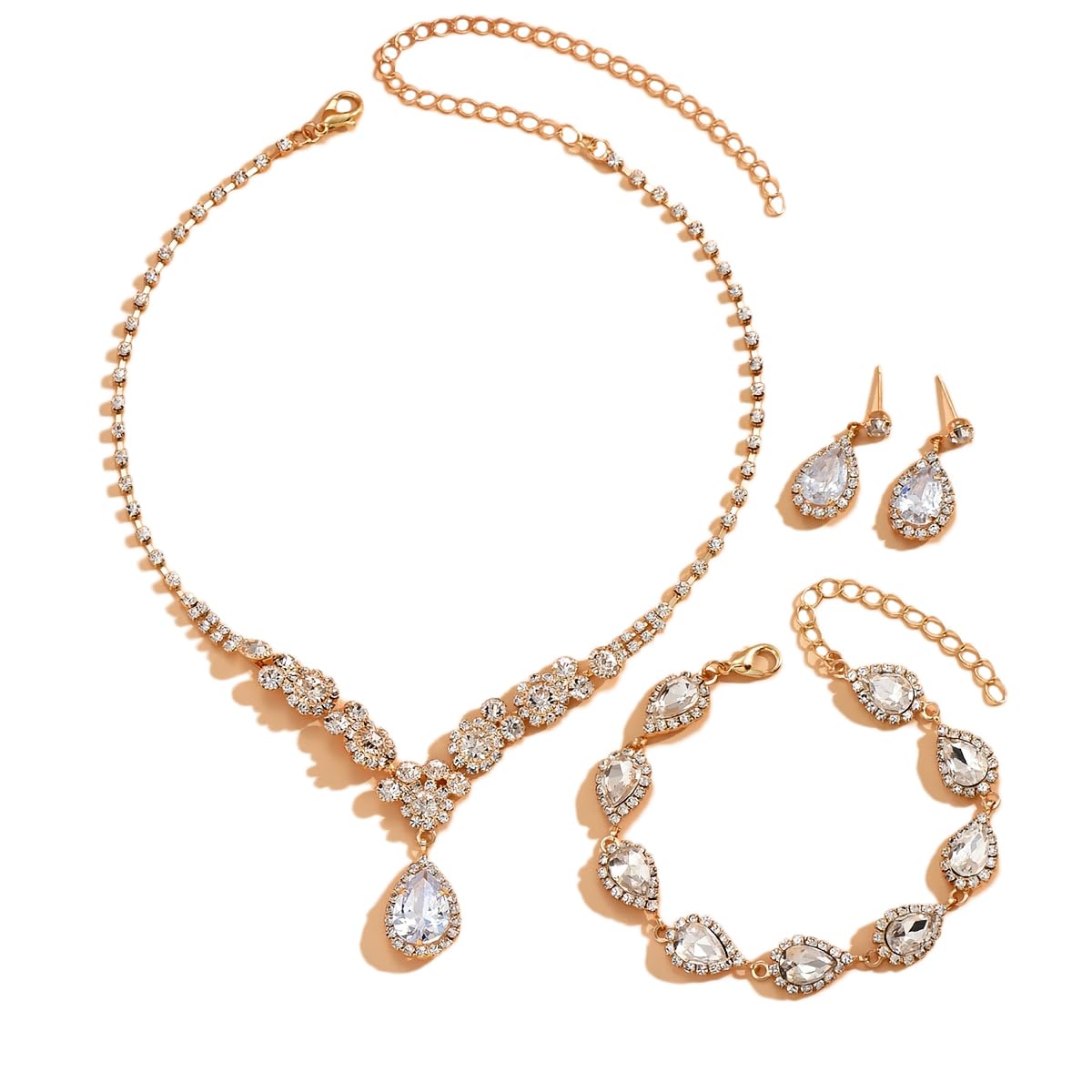 Shining Diva Fashion Latest Stylish Design Fancy Crystal Bracelet Earrings Combo Necklace Jewellery Set for Women (rrsd16042s) (B0DBQ6F21Q) Amazon Price History, Amazon Price Tracker