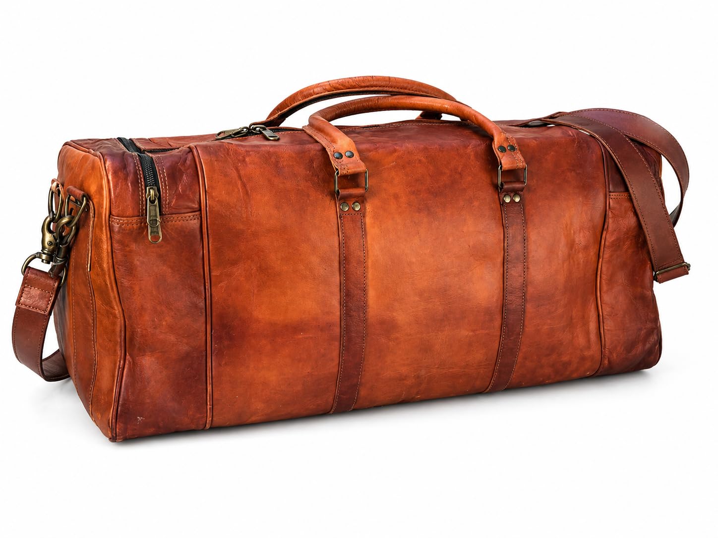 Viaje de Cuero, Bolso Week-End de Cuero Impermeable Bolso Deportivo Gran Formato para Hombre y Mujer - Marrón, marrón, extra-large, bolsa de viaje