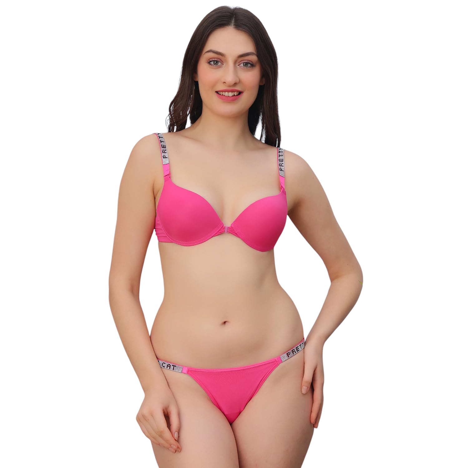 quttos Multiway Pushup Padded Underwire Front Open Bra Panty Set-picture-15