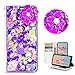 STENES Bling Wallet Phone Case Compatible with Moto G Stylus (2023) Case - Stylish - 3D Handmade Rose Butterfly Flowers Floral Magnetic Wallet Stand Leather Cover Case - Purple