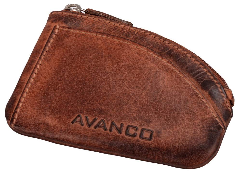 Schlüsseltasche Schlüsseletui 21- (390D) Avanco Leder Schlüsselmäppchen mit 2 Ringe Haken Neu