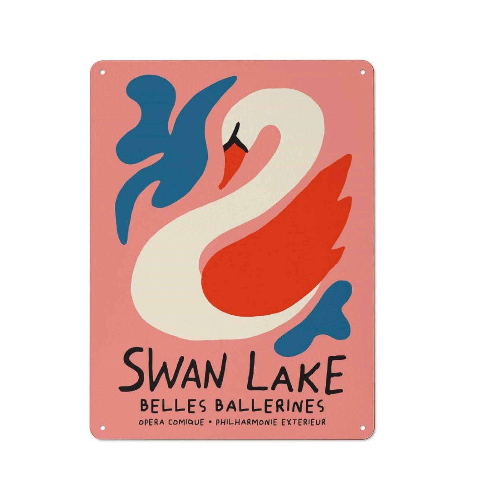 Junmoney Style-13 Classic Vintage Metal Sign 40X30cm Featuring Swan Lake Ballet, Classic Pub Decor For Bar, Kitchen, Garage Or Games Room