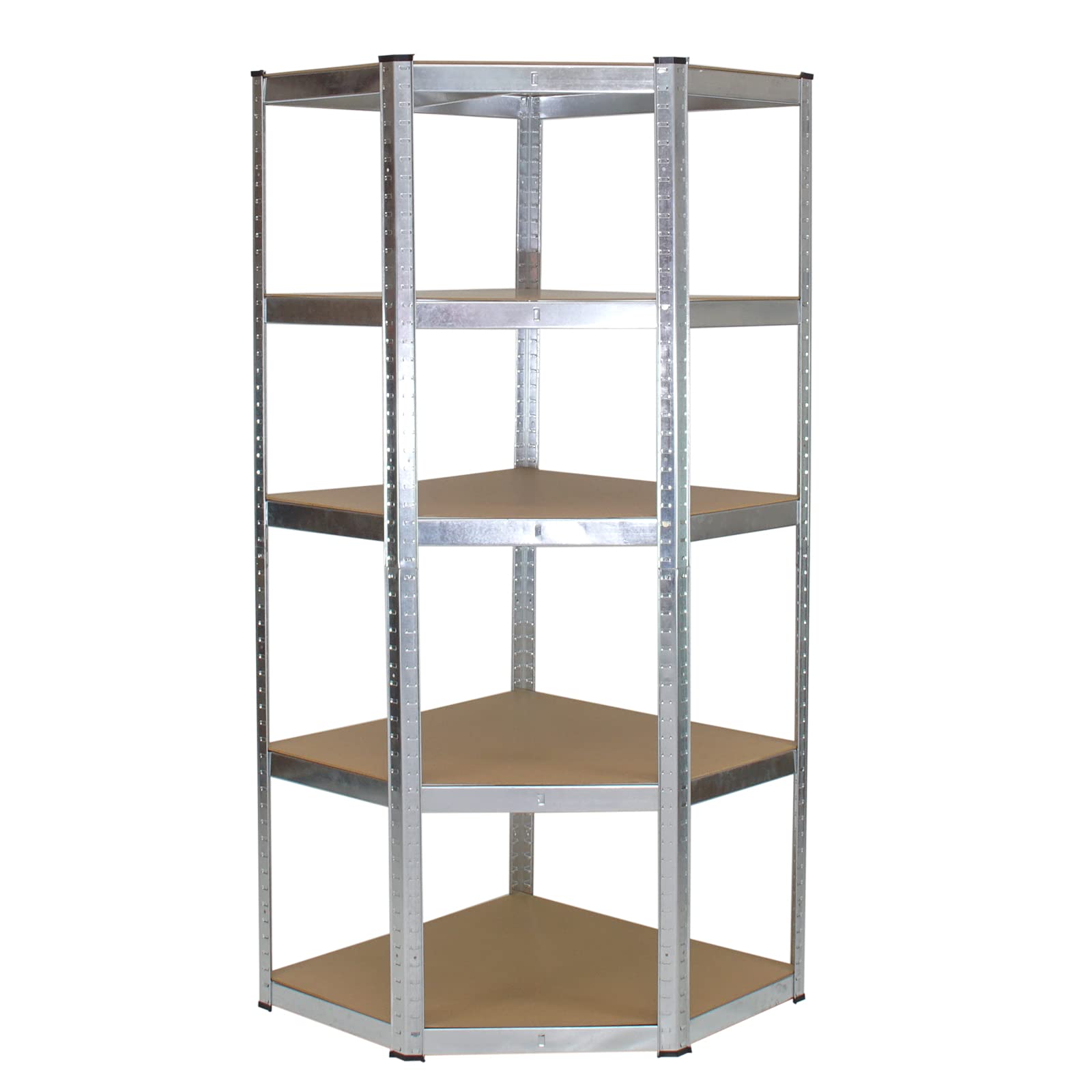 TRUTZHOLM Eckregal mit 5 MDF Böden Steckregal 180x75x40cm Schwerlastregal 875kg (pro Boden 175kg) Lagerregal Kellerregal Metallregal Regal