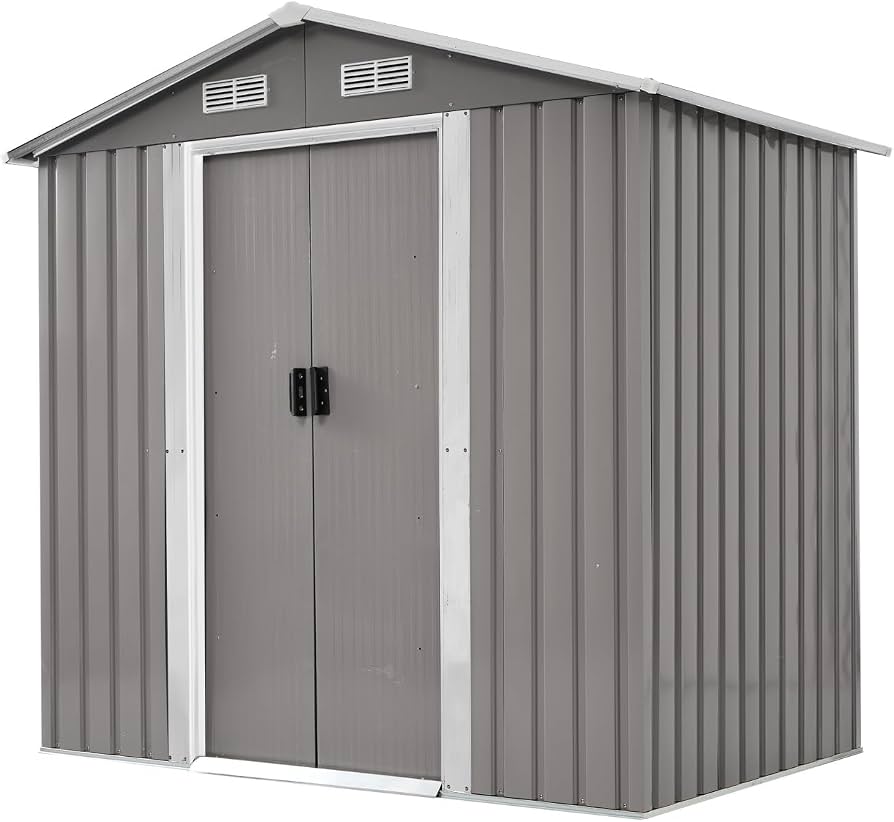 Amazon.co.jp: Dawnerix 【可動棚なし】屋外スチール物置 184cm×132cm