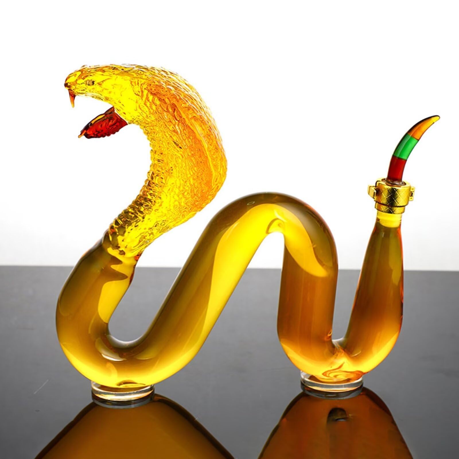 750ML Decantador Whisky Arte Escultura - Decantador De Whisky De Cristal Con Forma De Serpiente 3D, Botella De Vino Vacía Novedosa, Decoración De Bar Para El Hogar(750ml)