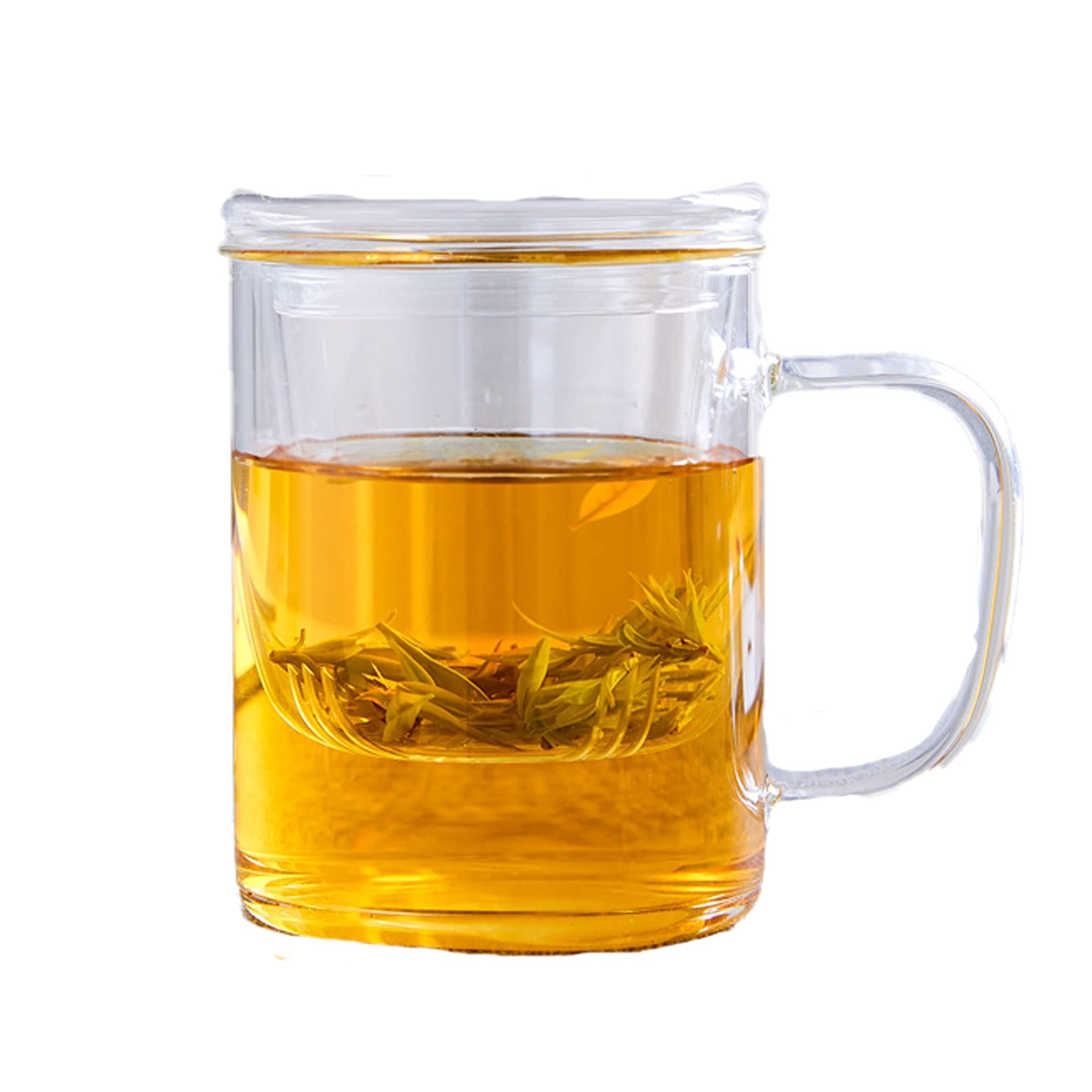Glasbecher-Set mit 2 Gläsern mit Griffen (383 ml und 479 ml optional) Filterglaswaren Frühstück Milch Getränk Kaffee Grüner Tee Tasse Set Tasse (M)