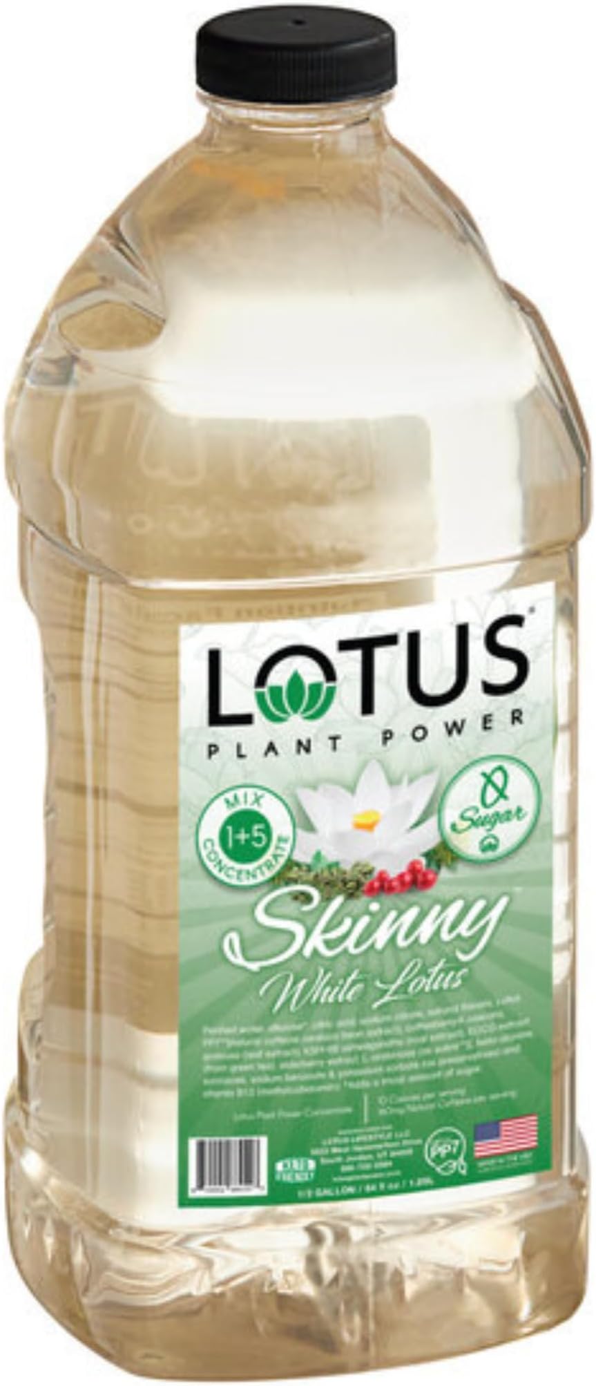 Skinny White Lotus Plant Power® Zero Sugar Energy Drink | Natural Caffeine & PP7™ Formula | Plant-Based Organic Ingredients | Keto-Friendly, Zero Net Carbs | 1:5 Mix Makes 64 6oz Drinks
