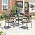 Pamapic 5-Piece Patio Dining Set,Outdoor Cast Aluminum Furniture Set with Vintage Table Top,Outdoor Furniture Set with 4 Outdoor Stackable Chairs for Patio Garden Poolside (with 4 Cushion,Bronze)