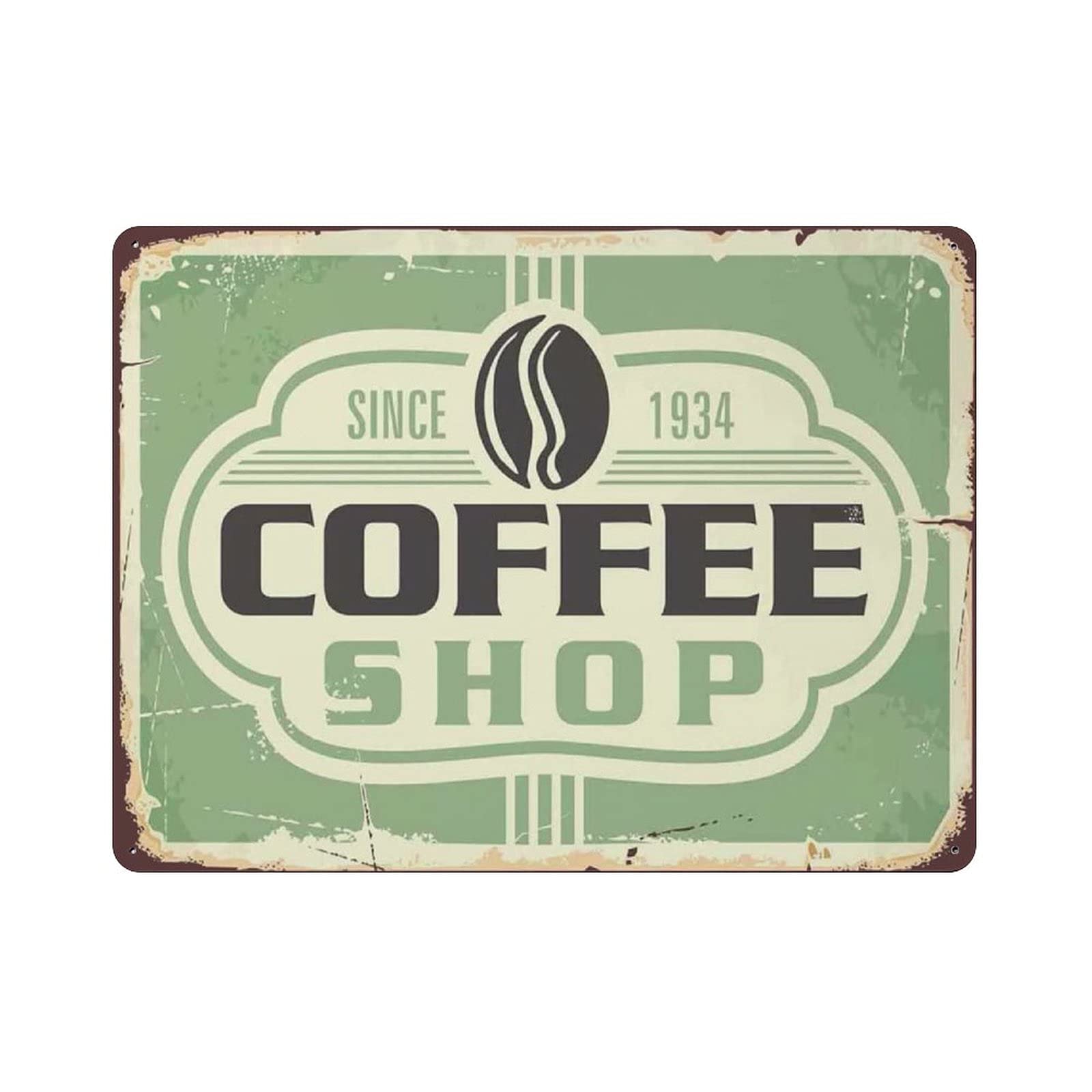 Metal Tin Sign Coffee Bean on Old Vintage Tin Poster Metal Sign Wall Decoration Country Kitchen Home Garage Decor 12"x16"