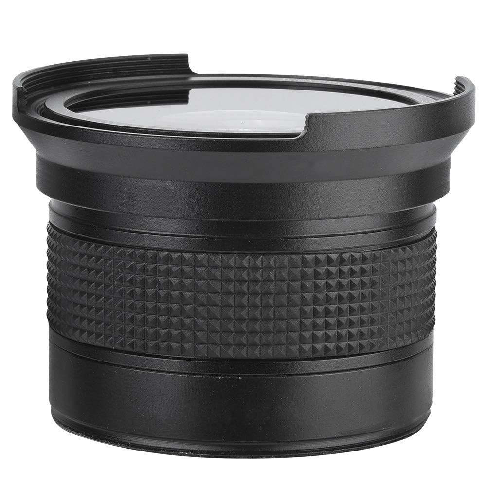Obiettivo Grandangolare da 58 Mm 0,35X per Fotocamera Reflex DSLR Nero, Obiettivo Fisheye Compatibile con Obiettivi da 58 Mm, Obiettivo Fisheye da 58 Mm per la Maggior Parte delle Fotocamere Reflex e