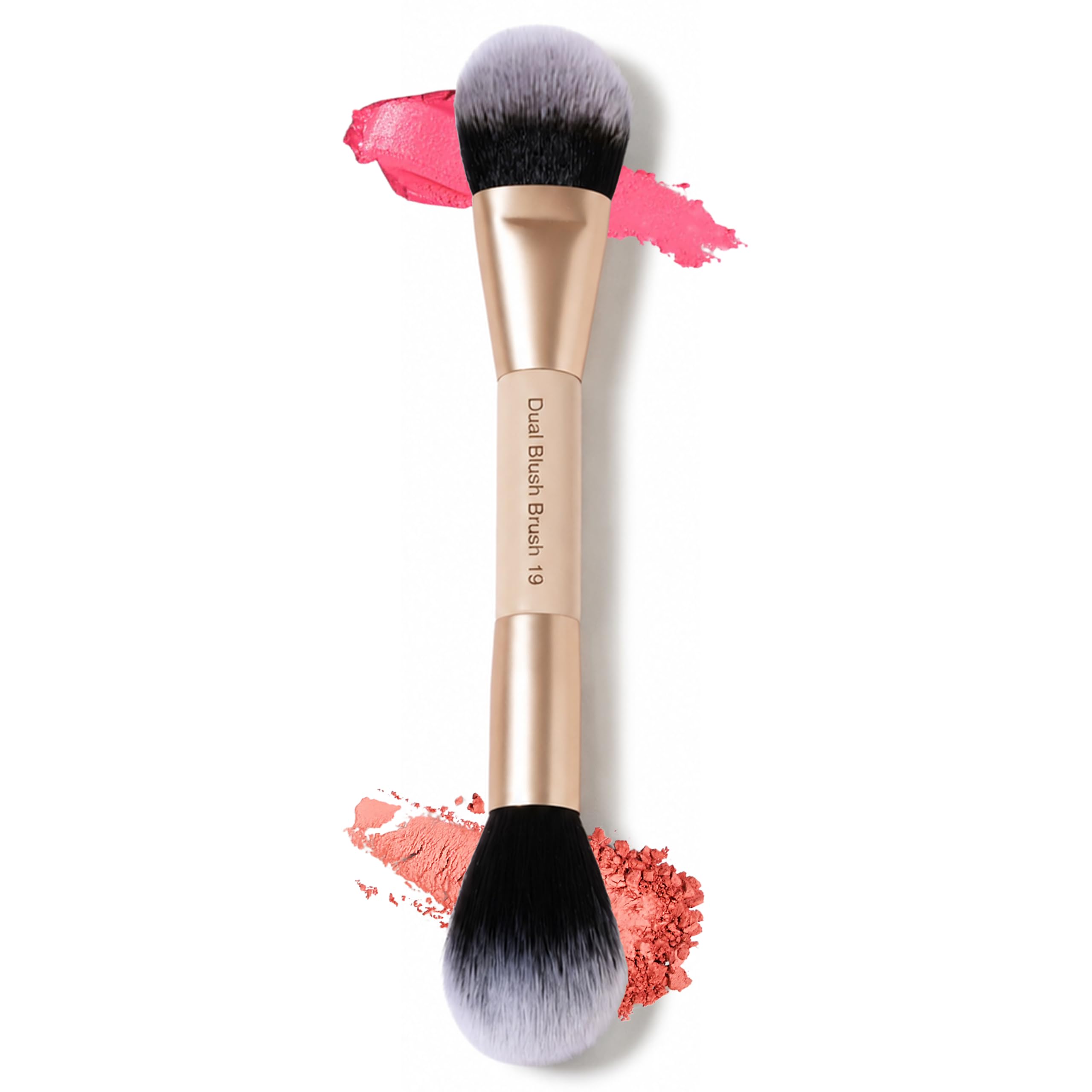 Milagro Beauty Double Duty Makeup Brush 19 | Dual Ended Face Brush, Fluffy Side for Powder & Dense Side For Cream & Liquid | Ultra-Soft Vegan Bristles with Pro Finish