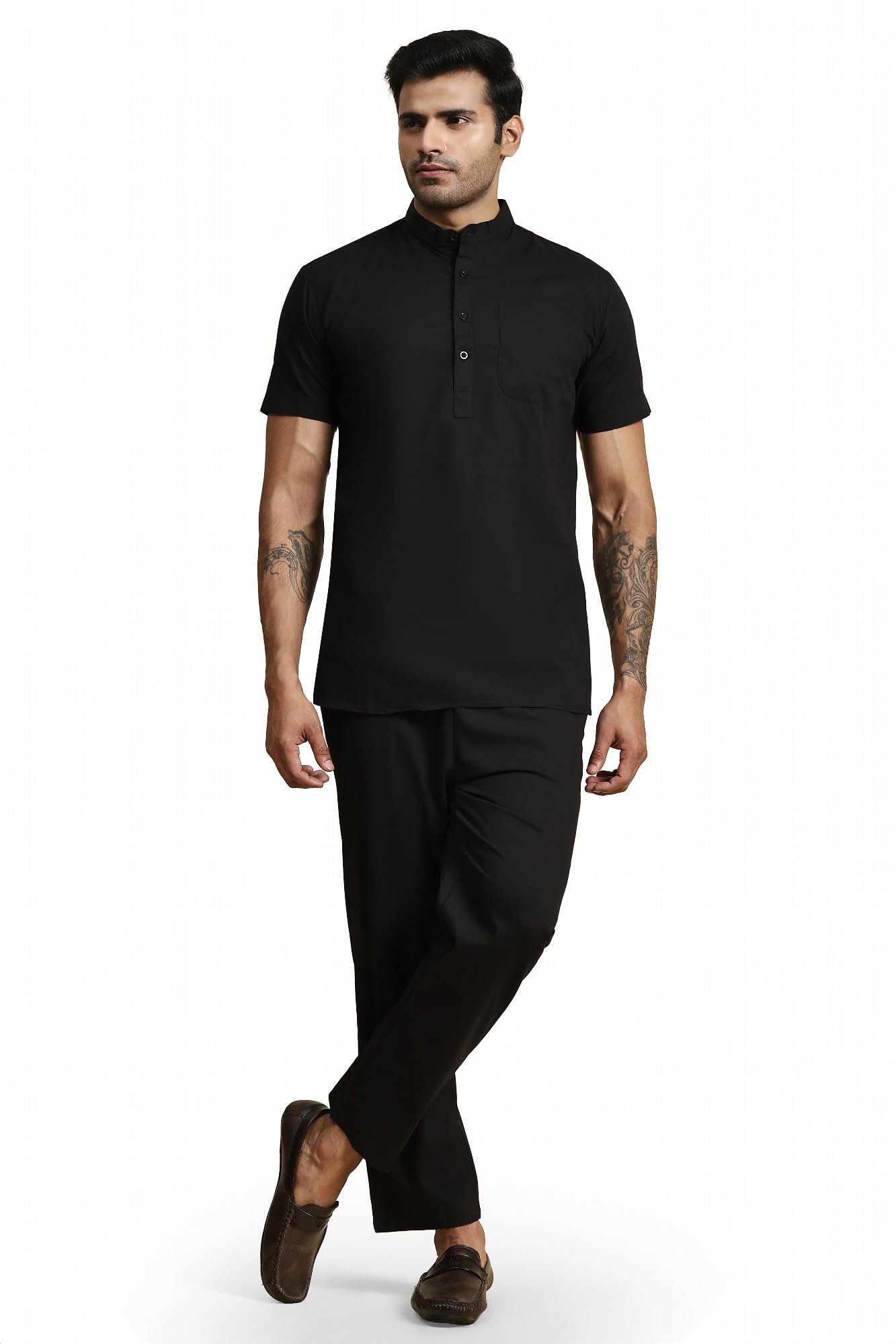 SKAVIJ 2 Piece Cotton Set for Men Summer Yoga Outfits