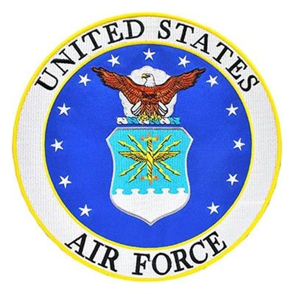 United States Air Force USAF Circular Embroidered Patch, with Iron-On Adhesive (Full Color)