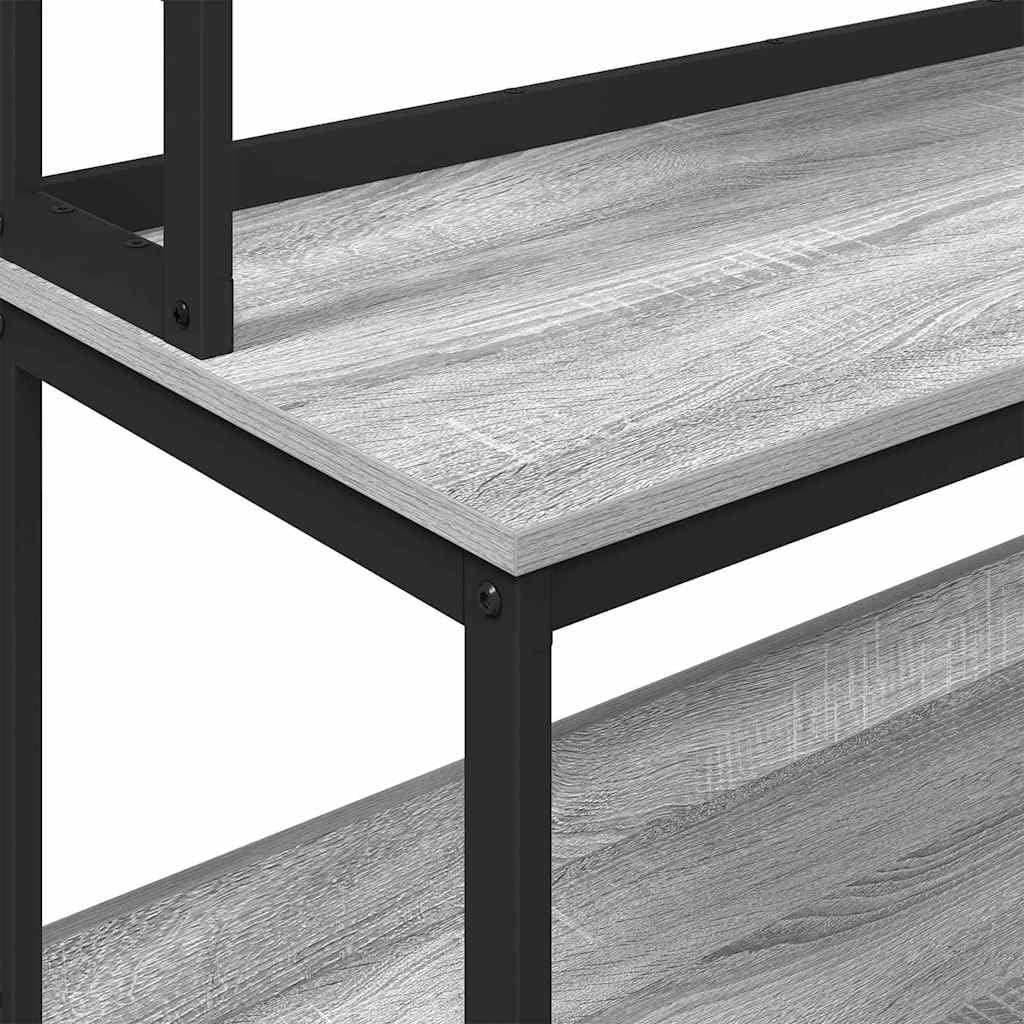Industrielles Küchenregal aus Holzwerkstoff und Stahlrahmen, Graues Sonoma 100x40x168 cm, freistehend mit viel Stauraum für Kochutensilien und Deko, pflegeleicht durch Abwischen.